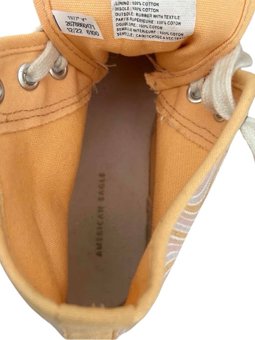 American Eagle Outfitters Peach Swirl High-Top Platform Sneakers - Picture 7 of 8
